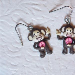 Peace Monkey Earrings